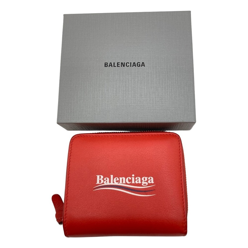 Balenciaga Bi fold Wallet Red